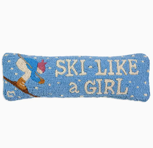 Ski Like A Girl Lumbar Pillow