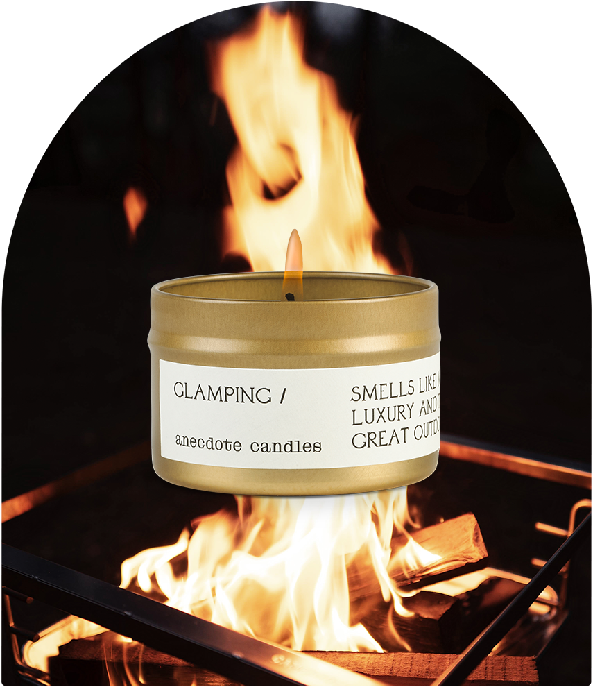 Glamping (Teakwood & Leather) Candle: 7.8 oz Glass Jar