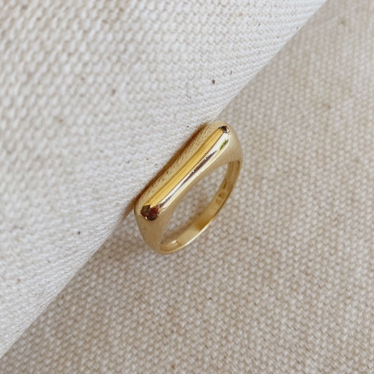 18k Gold Filled Bubble Flat Top Stackable Ring