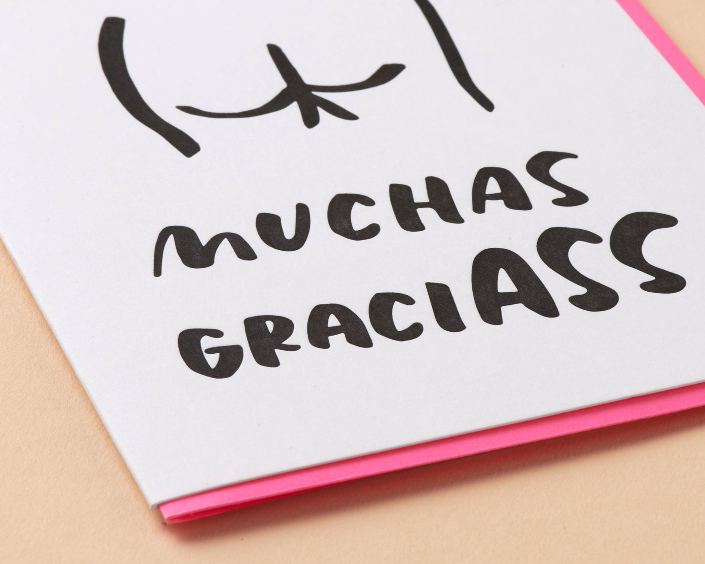 Muchas Graci-Ass Thank You Letterpress Greeting Card