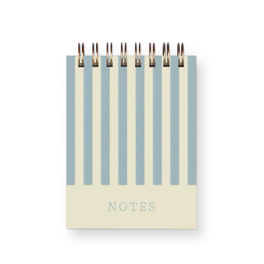 Notes Stripe Mini Jotter Notebook: Sky Blue Cover | White Ink