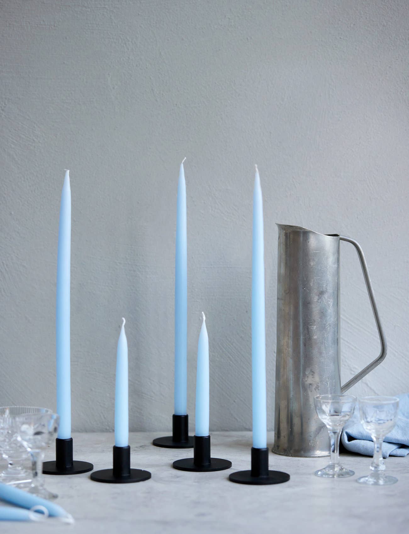 Light Blue Danish Taper Candle | 12 Pack: 10" Taper