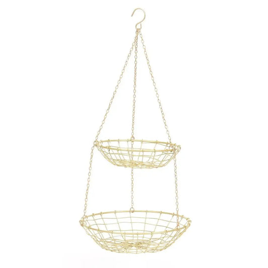 Gold Wire Hanging Basket