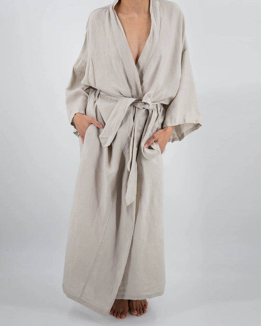 Sai Full Length Linen Robe