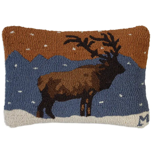 Snowy Elk Pillow