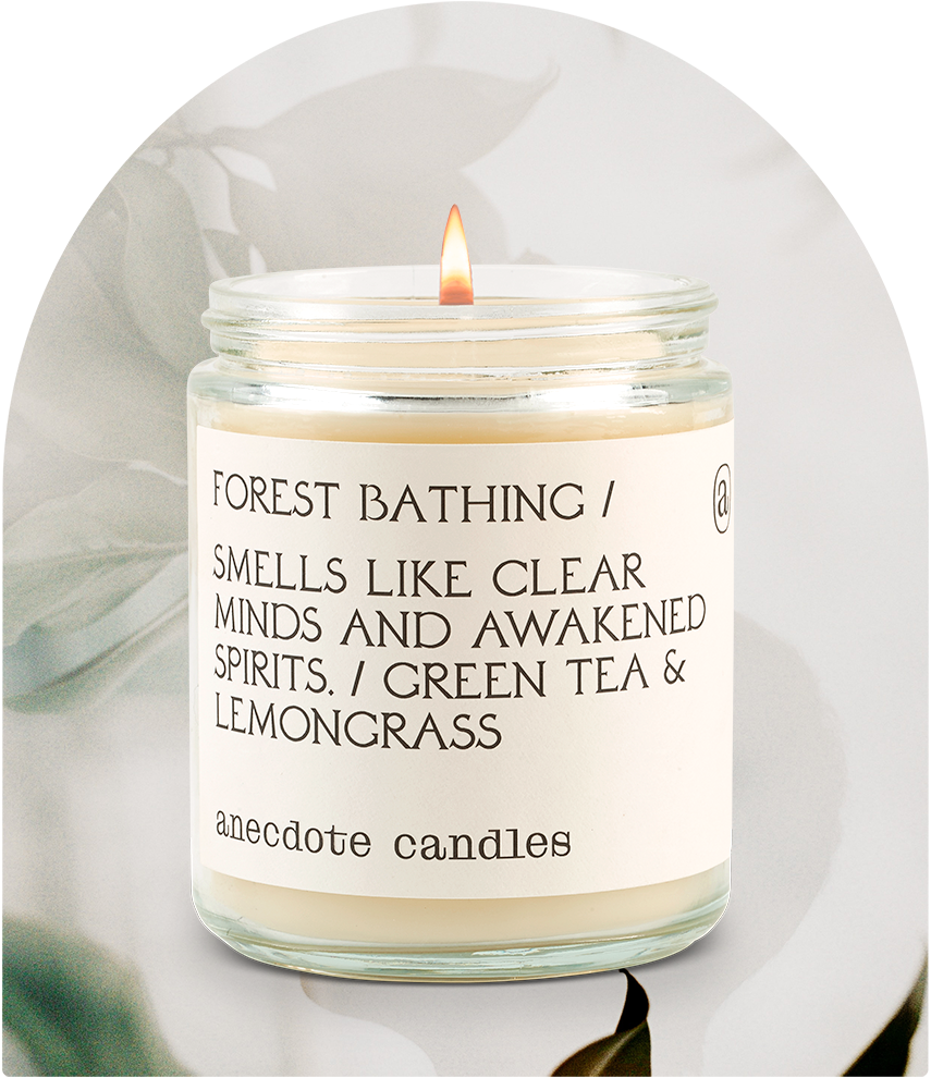 Forest Bathing (Green Tea & Lemongrass) Candle: 7.8 oz Glass Jar