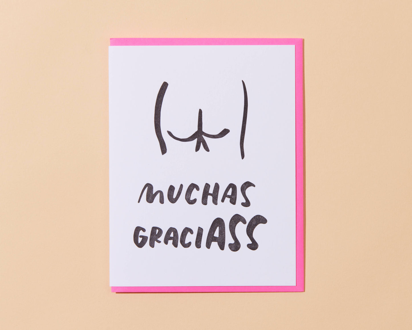 Muchas Graci-Ass Thank You Letterpress Greeting Card