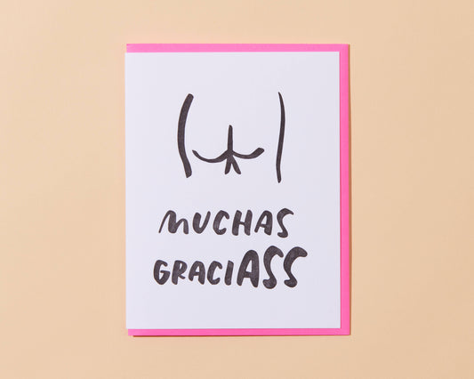 Muchas Graci-Ass Thank You Letterpress Greeting Card