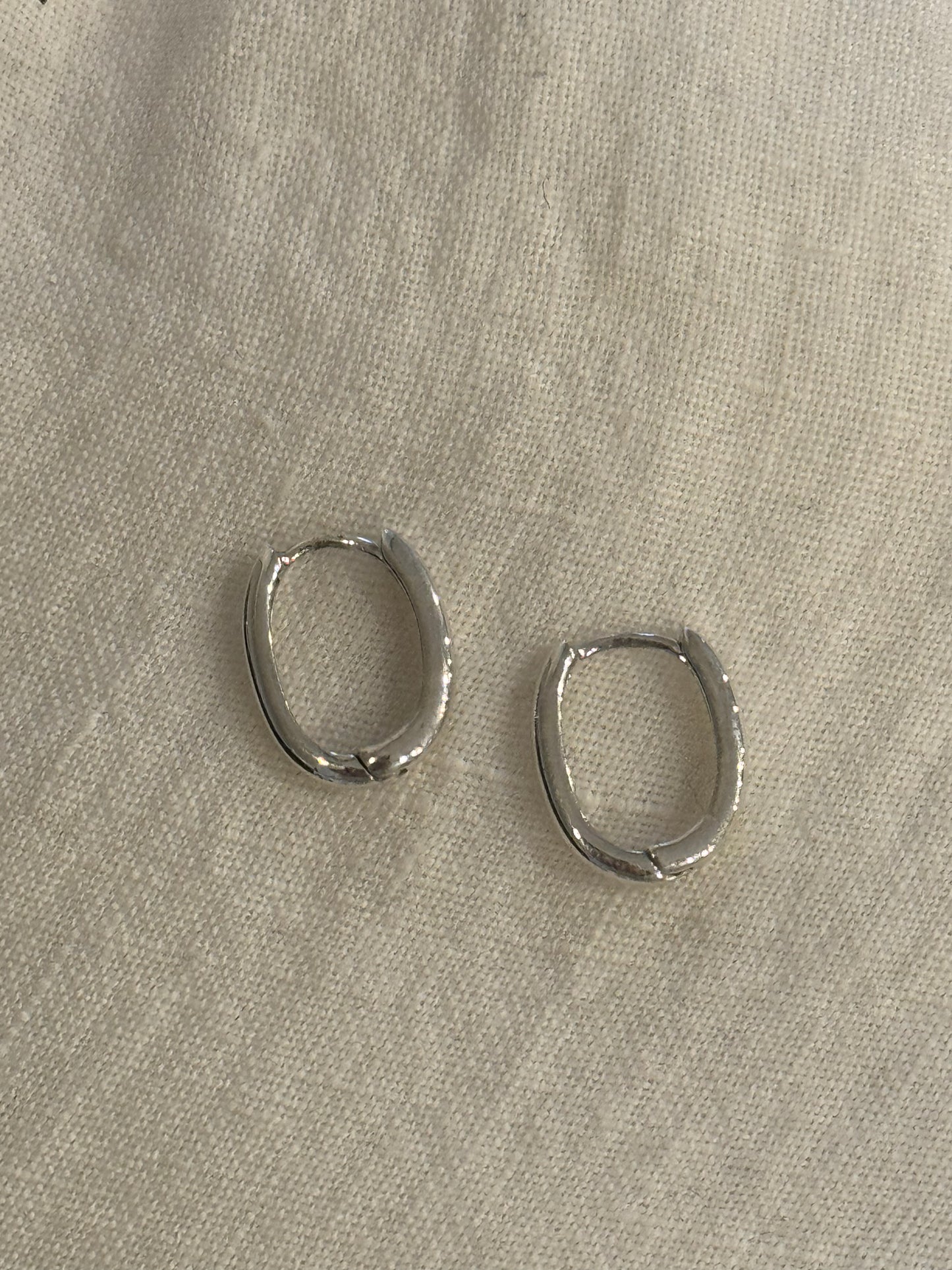 Silver Earrings Plain Huggies Earring