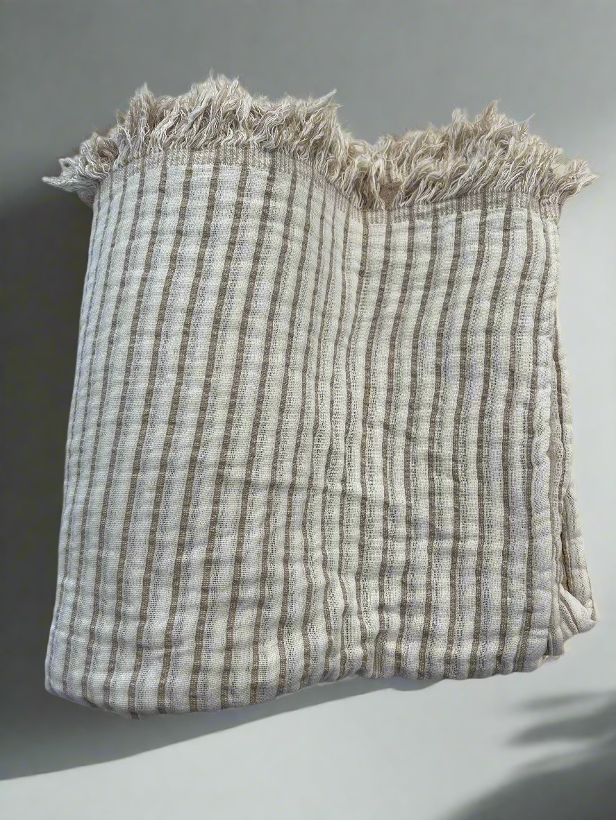 Striped  Cotton/Linen Throw