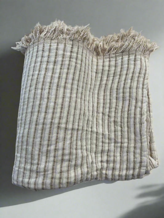 Striped  Cotton/Linen Throw