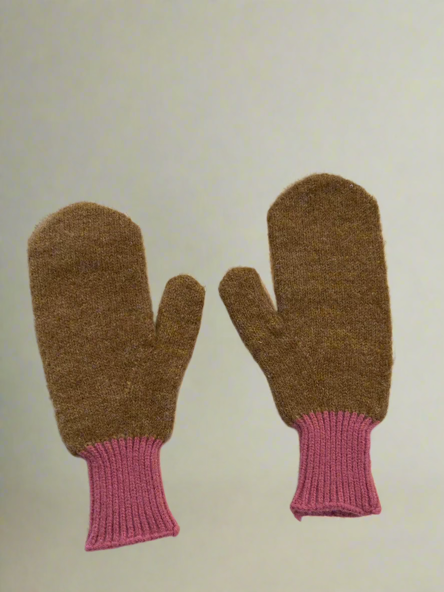 Two-Tone Knitted Mittens