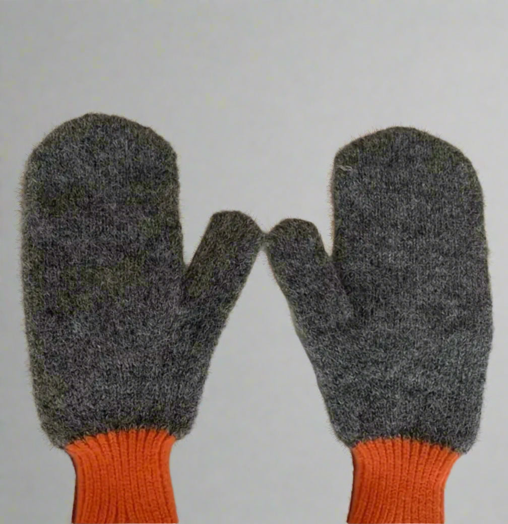 Two-Tone Knitted Mittens