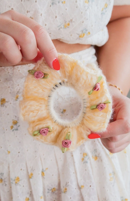 Rosette Crocheeted Scrunchie