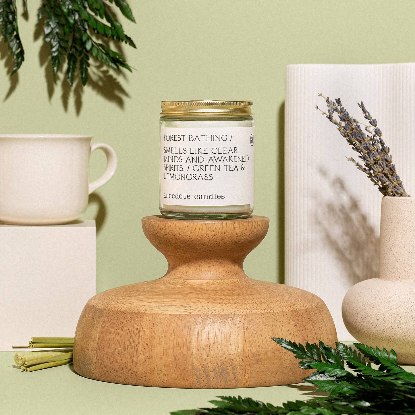 Forest Bathing (Green Tea & Lemongrass) Candle: 7.8 oz Glass Jar