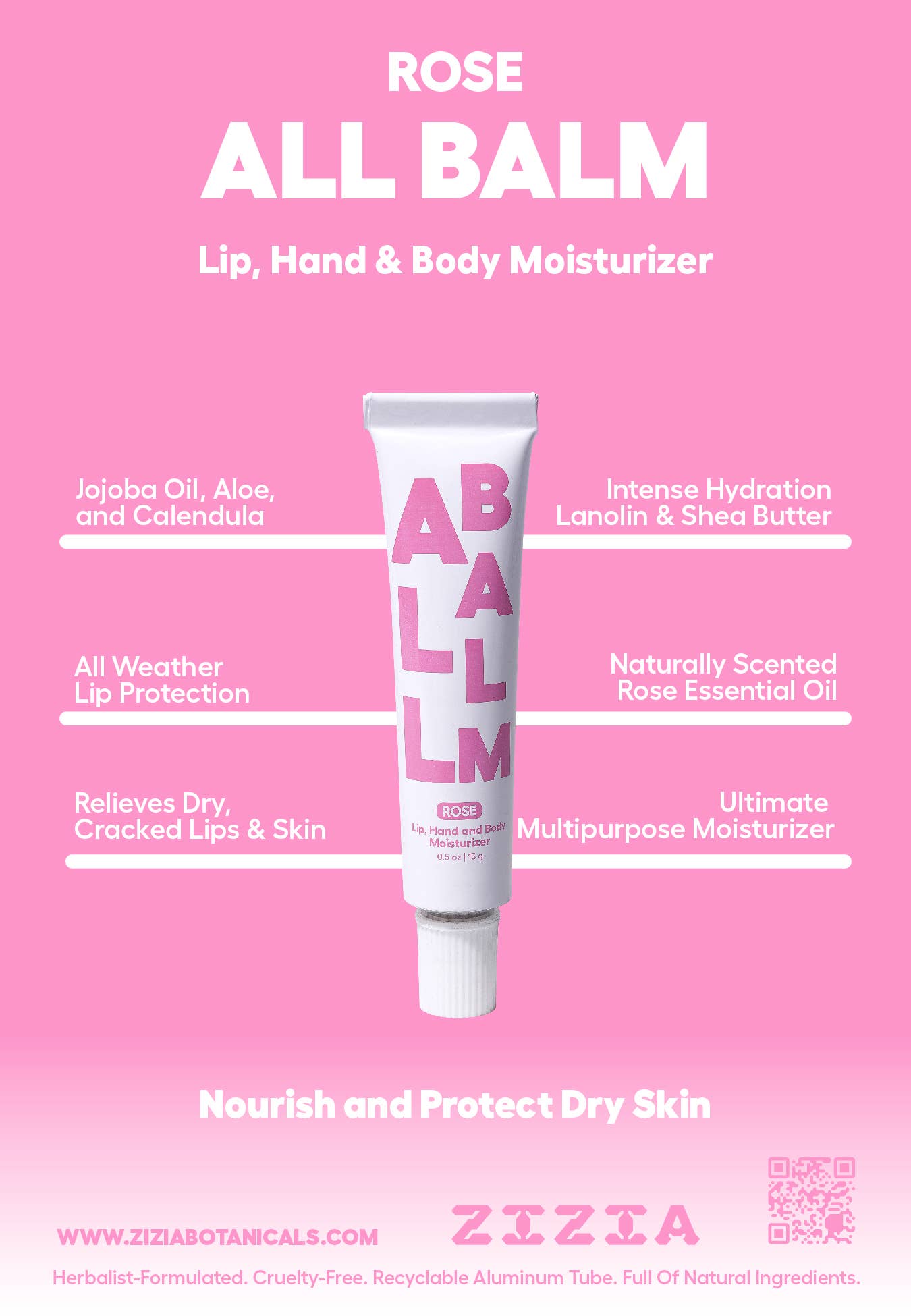 Rose All Balm-Lip, Hand and Body Moisturizer