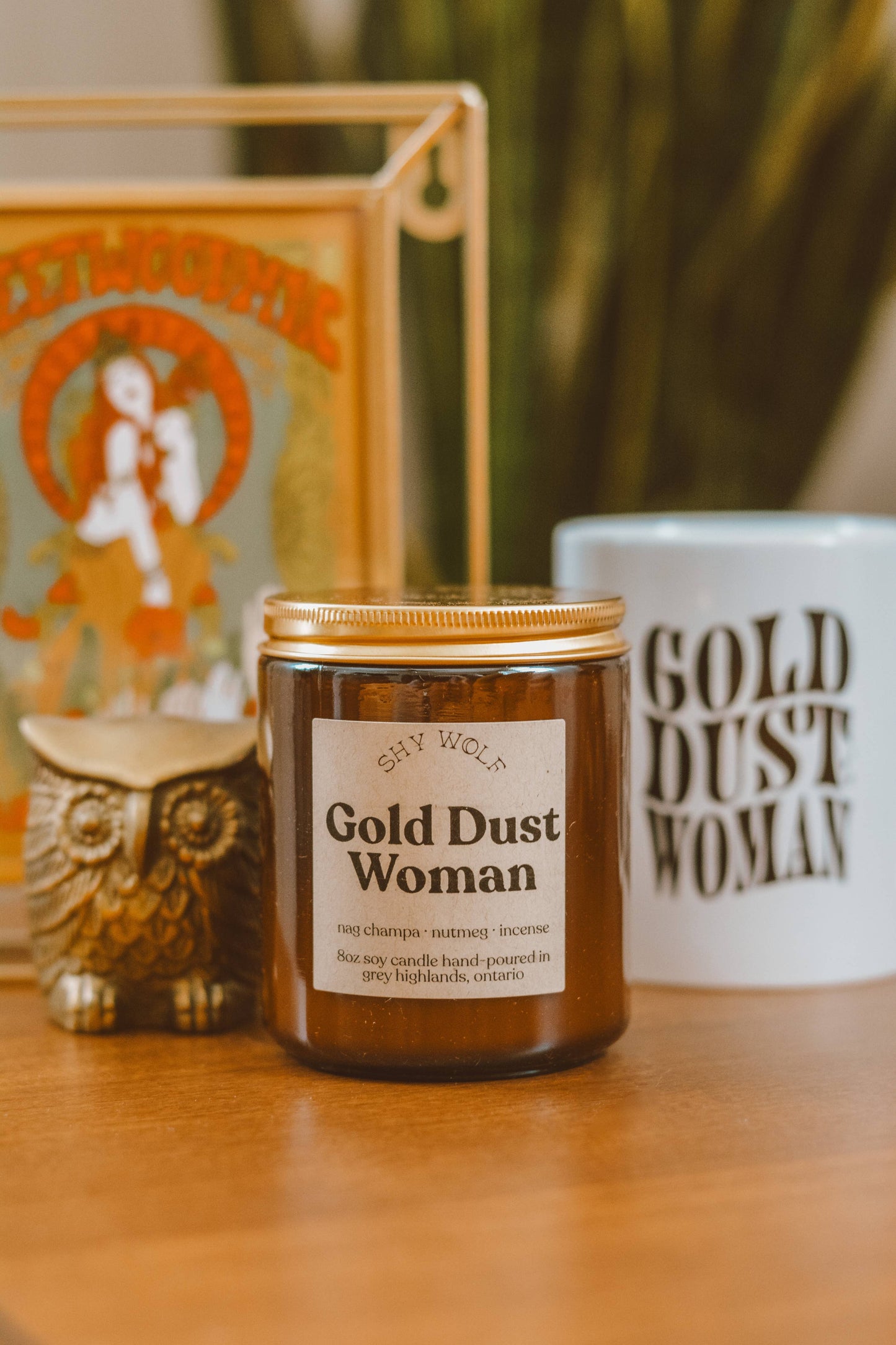 Gold Dust Woman Soy Candle - Incense, Nag Champa, Nutmeg