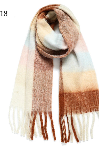 Chunky Oblong Plaid Scarf