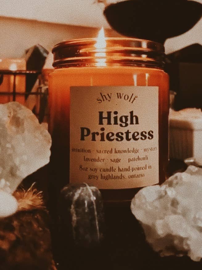 Tarot Cards Candle - High Priestess - Spiritual Gift for Her