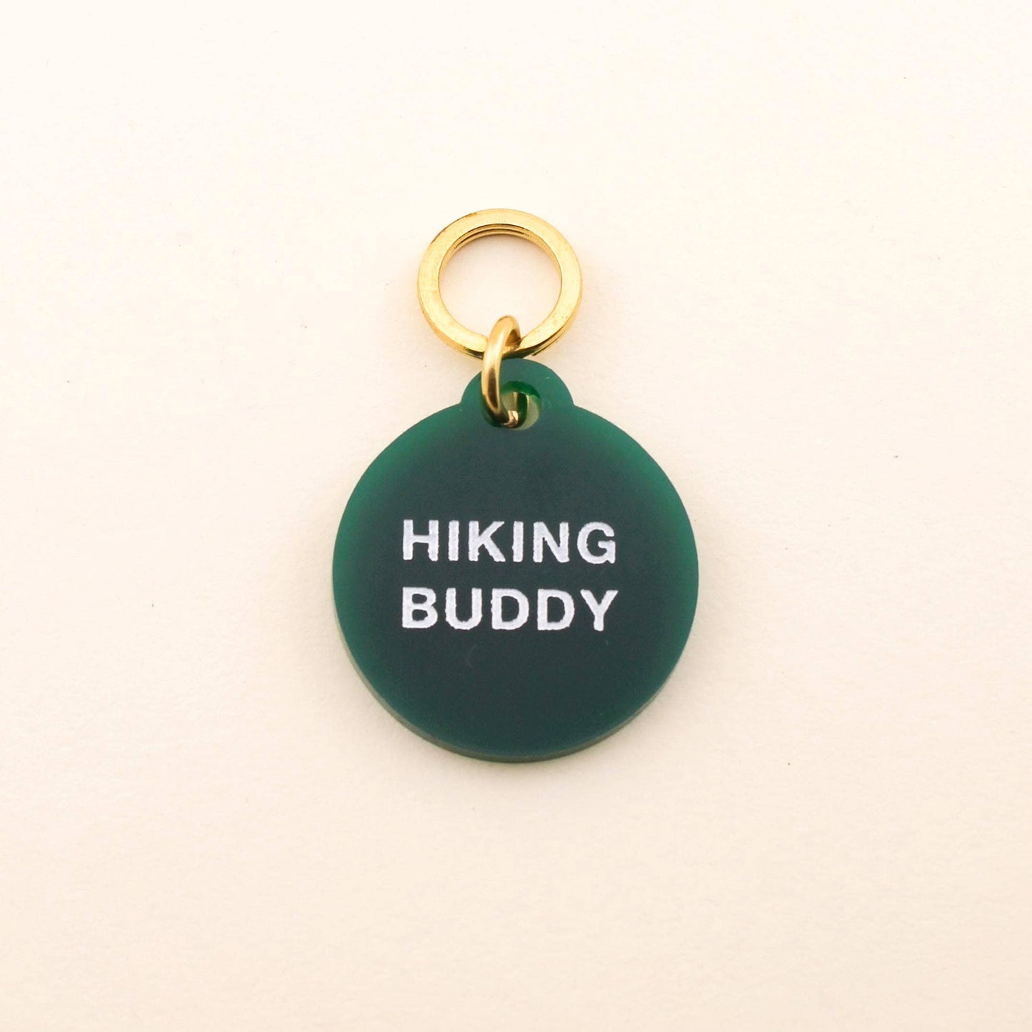 Hiking Buddy Pet Tag: Emerald Green Acrylic