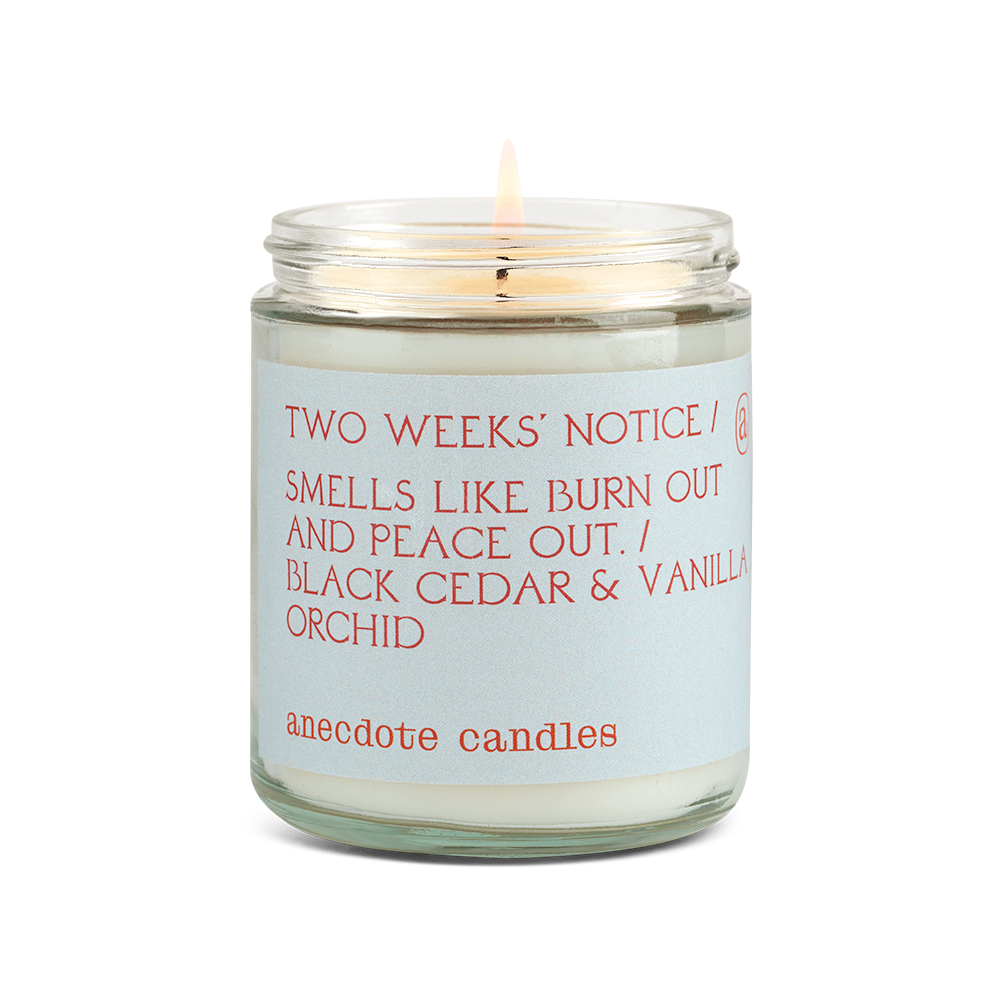 Two Weeks Notice (Black Cedar & Vanilla Orchid) Candle