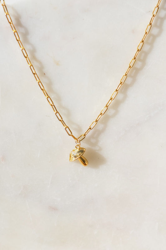 Alice Mushroom 24K Gold Plated Necklace