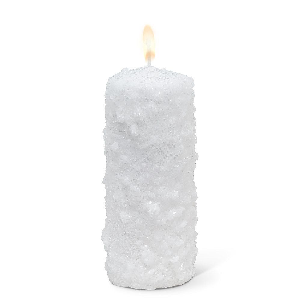 Snowy Pillar Candle
