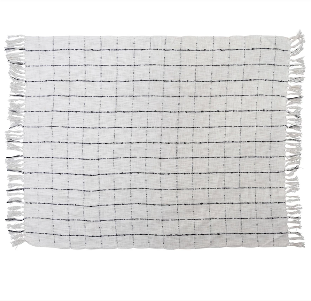 Woven Cotton Grid Throw