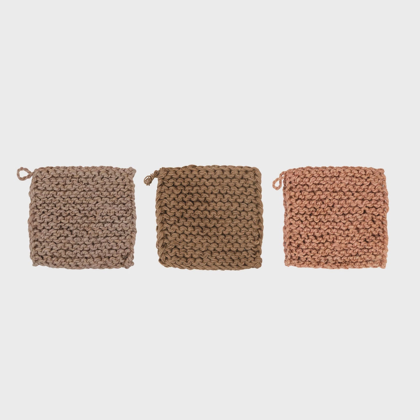 Support de pot carré en jute au crochet