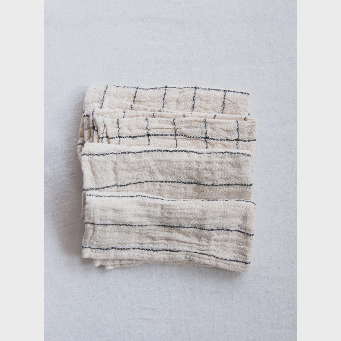 Cotton Napkins w Plaid + Stripes