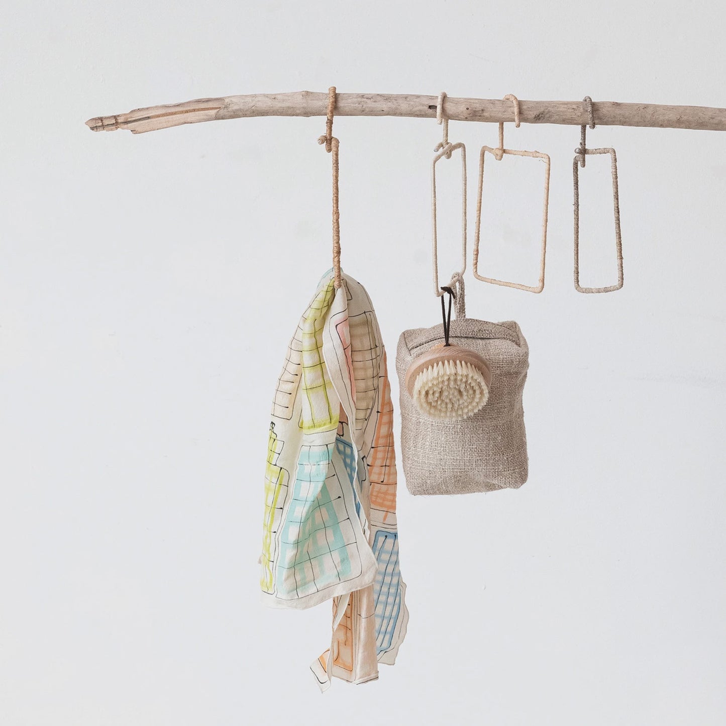 Wire & Natural Fiber Wrapped Hanger