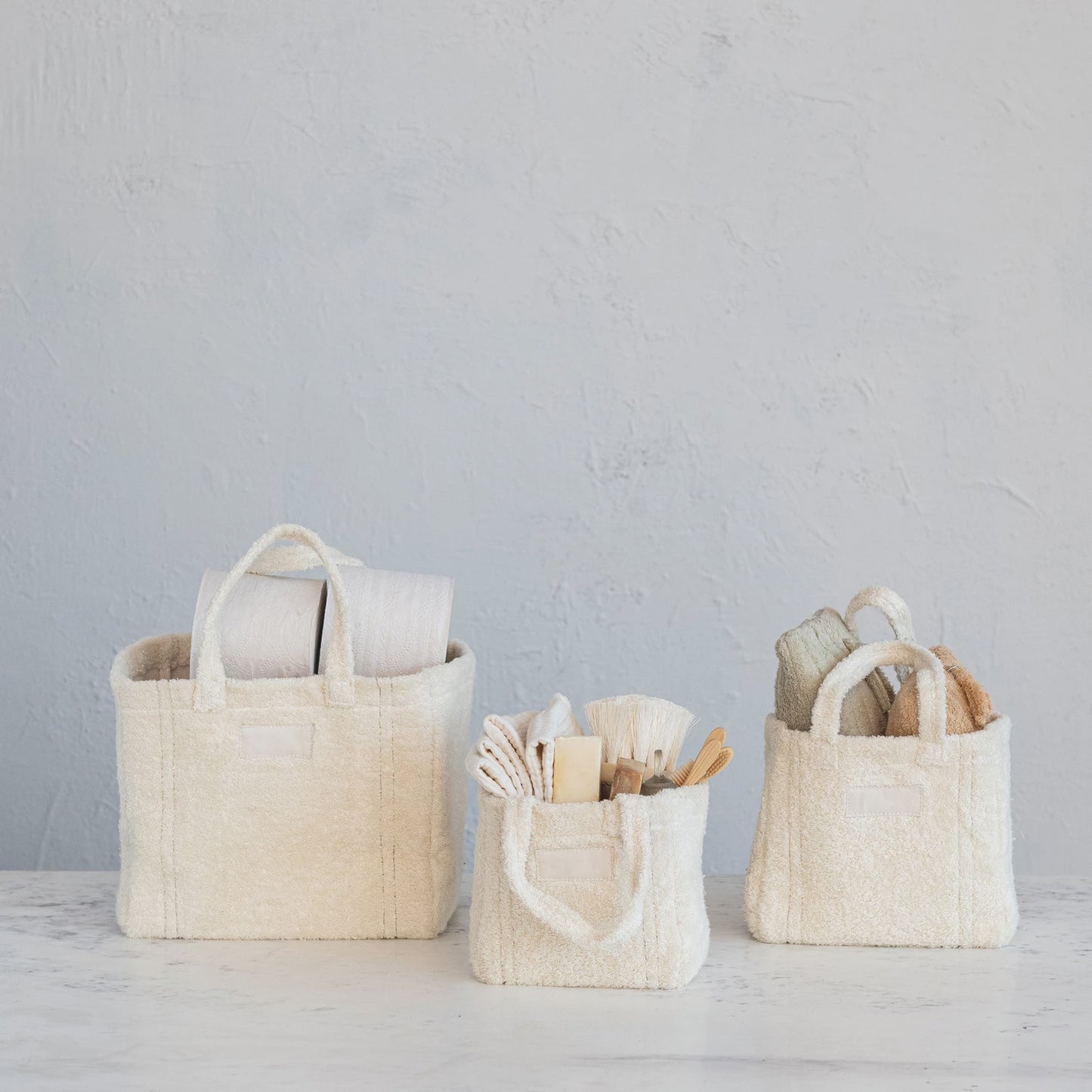 Cotton Terry Tote Bags w/ Handles
